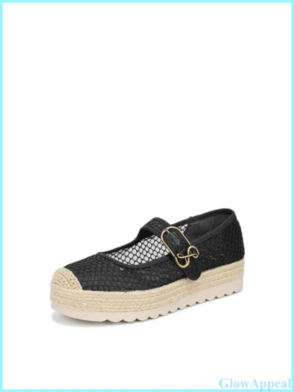 Mary Jane Flats with Buckle Strap and Almond Toe